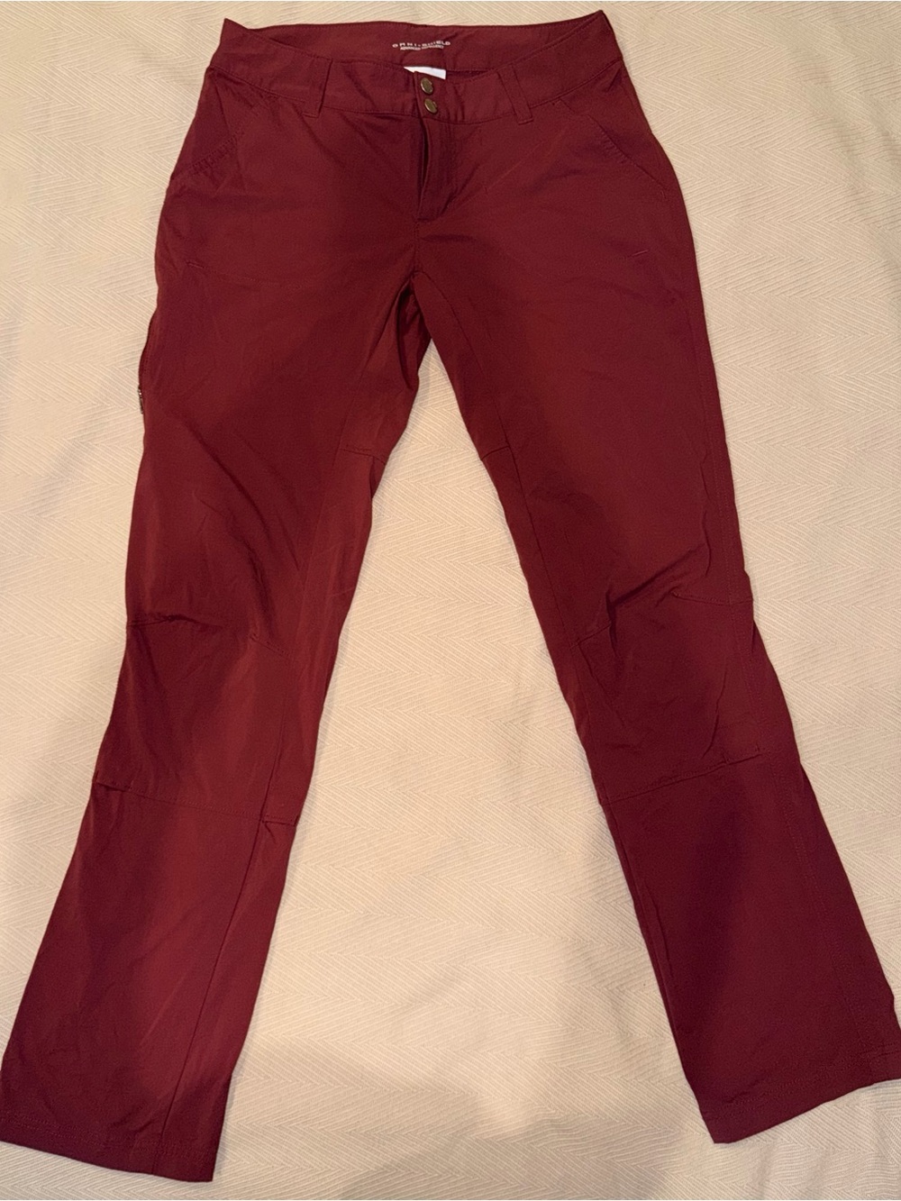 Women's Maroon Columbia Straight-Leg Hiking Pants